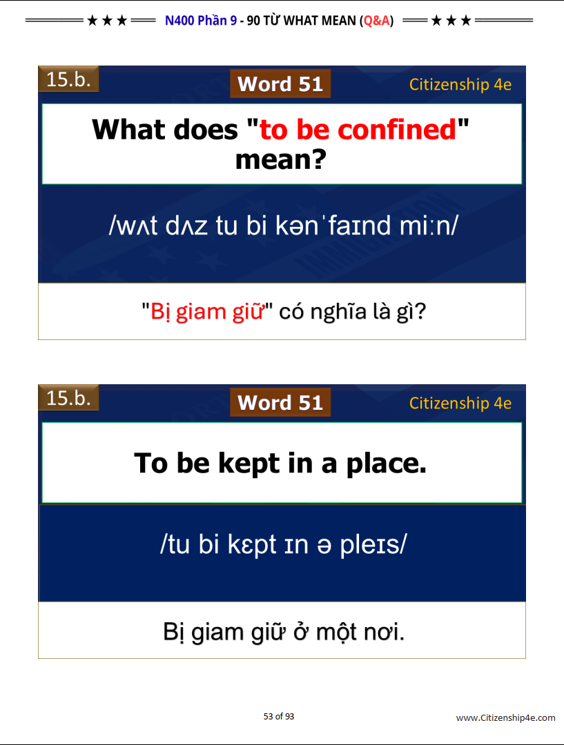 N400 Phần 9 - TOP 90 Từ What Mean cho PHỎNG VẤN QUỐC TỊCH MỸ